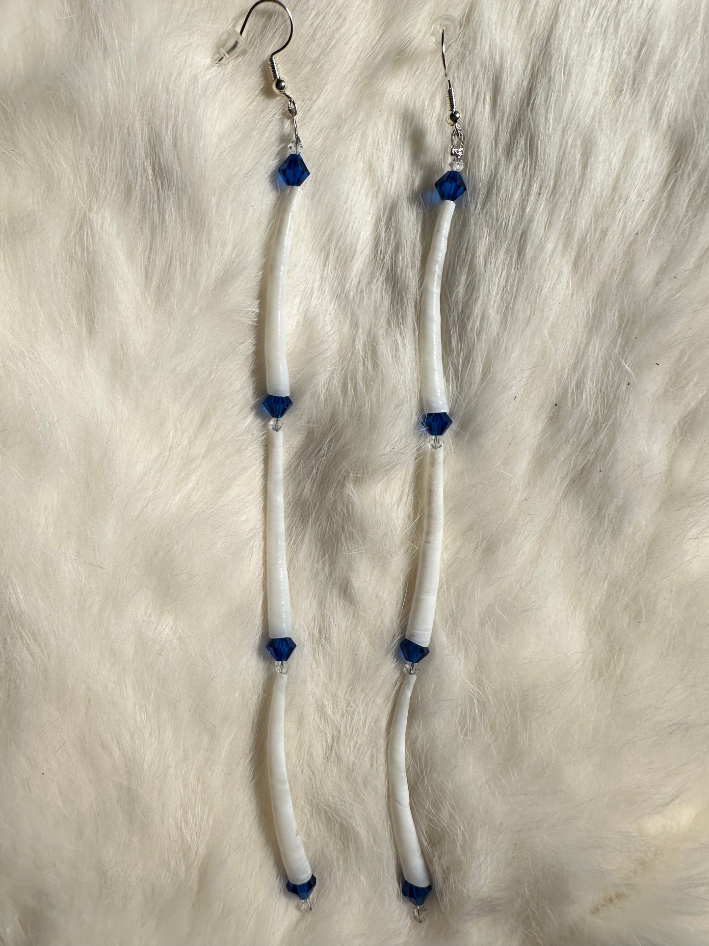 Single strand dentalium earrings