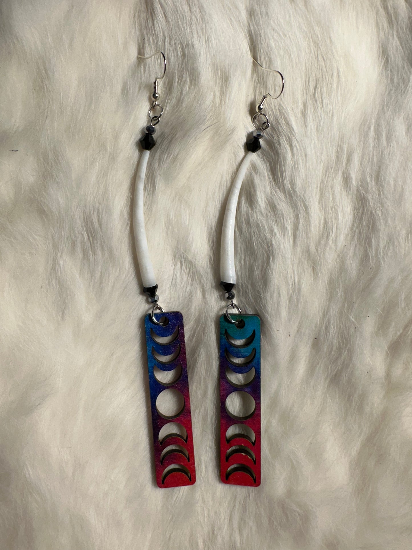 Moonphase dentalium earrings