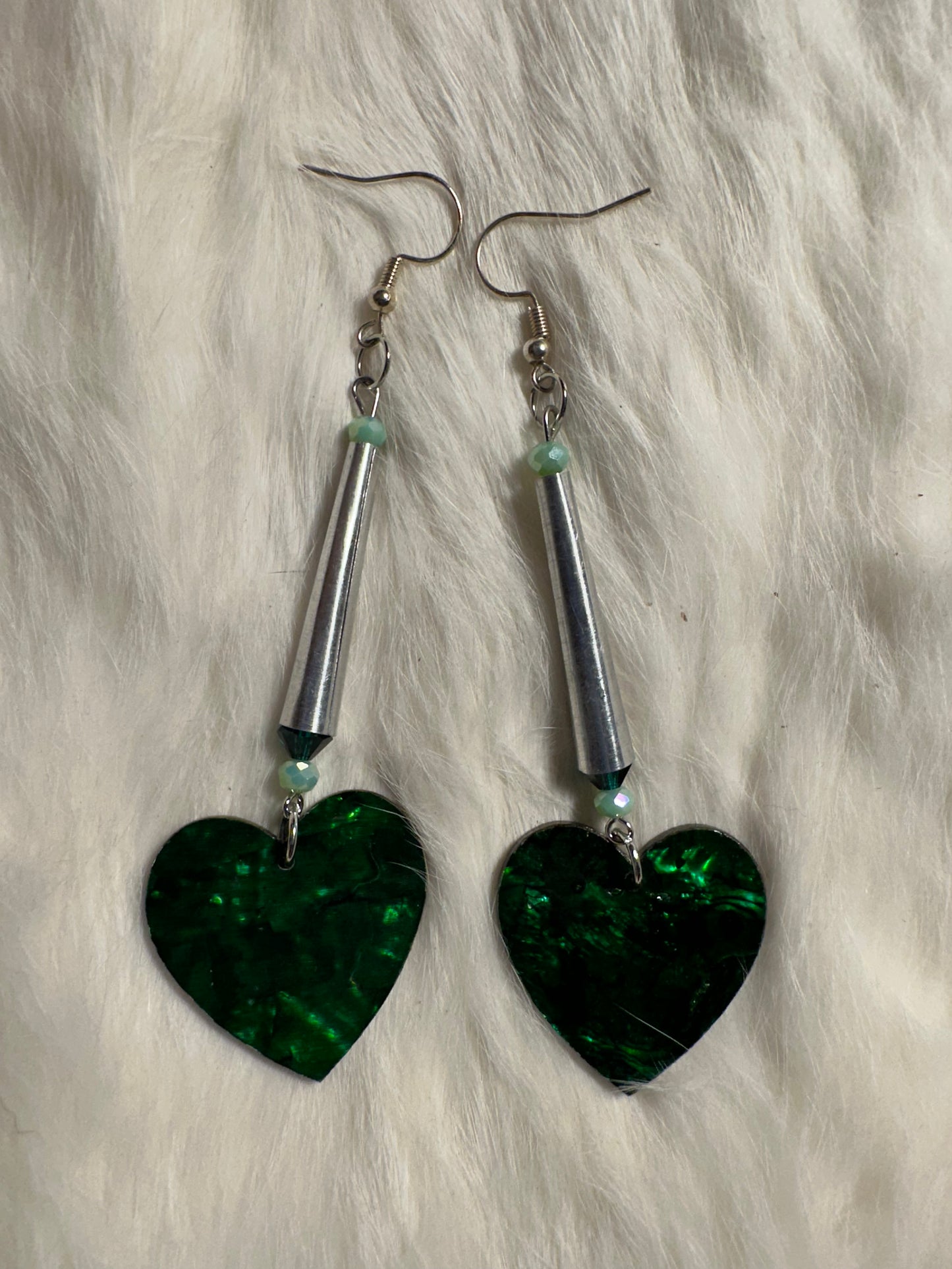 Faux abalone and cone earrings