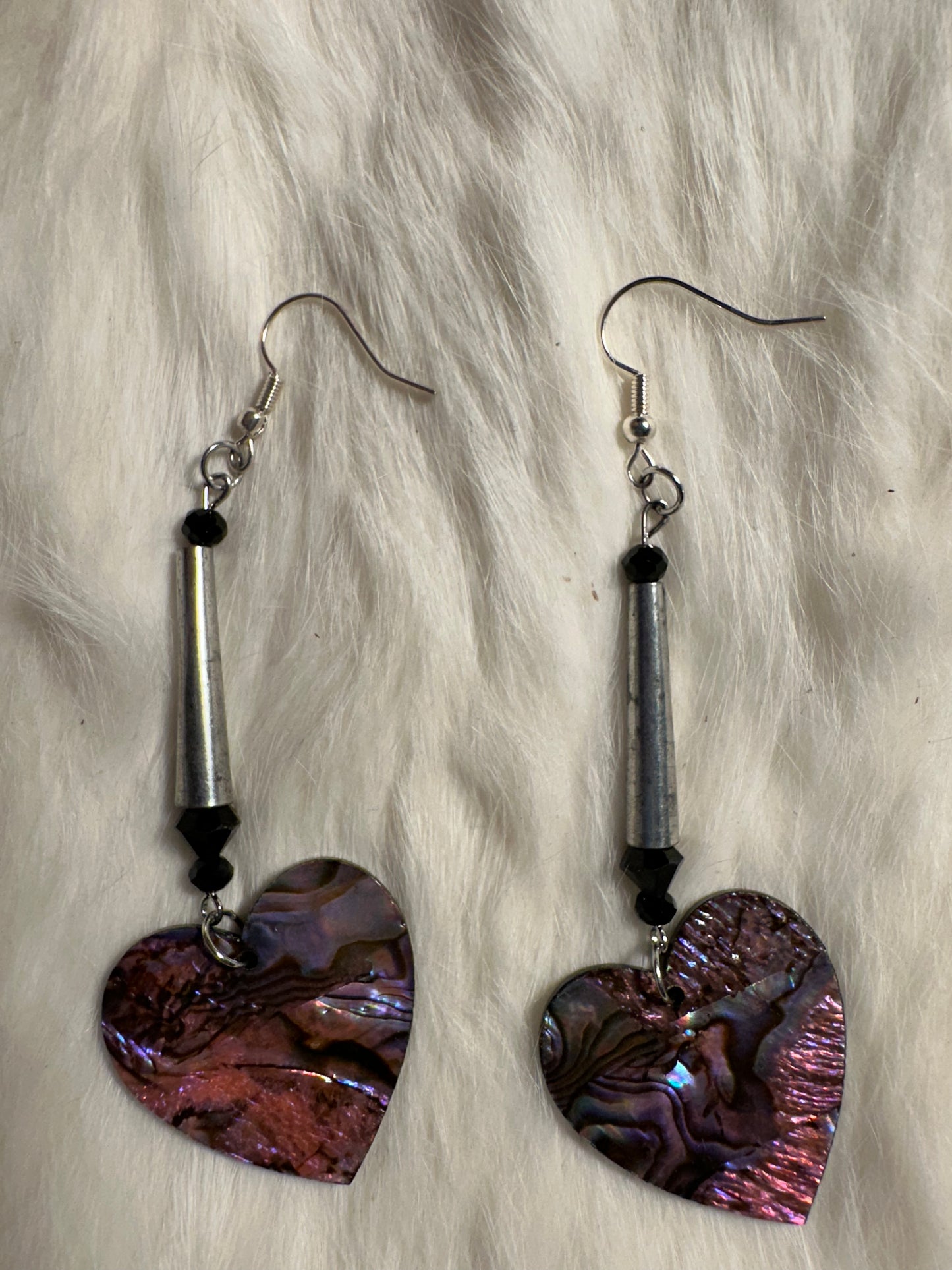 Faux abalone and cone earrings