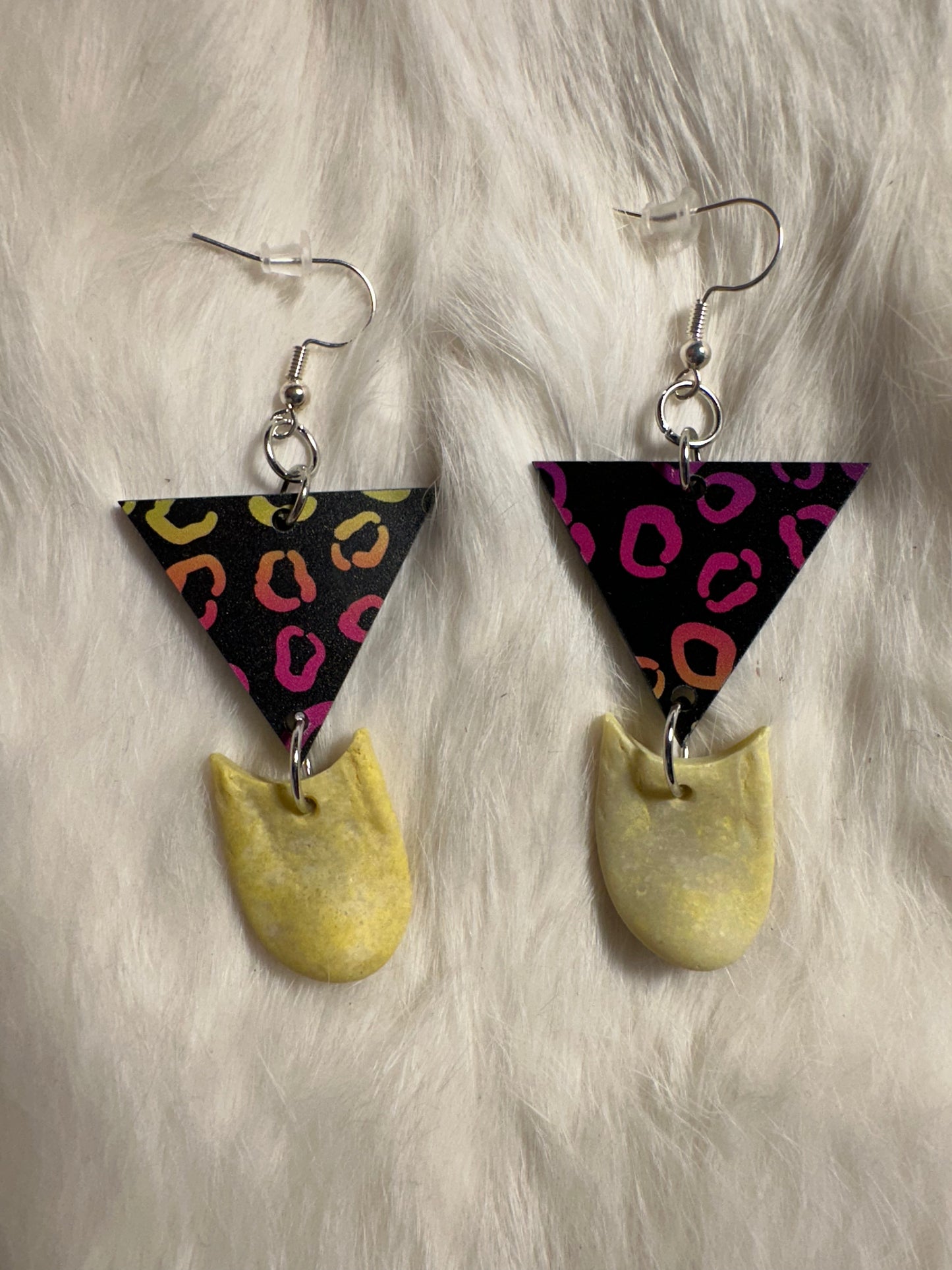 Acrylic and faux elk tooth earrings