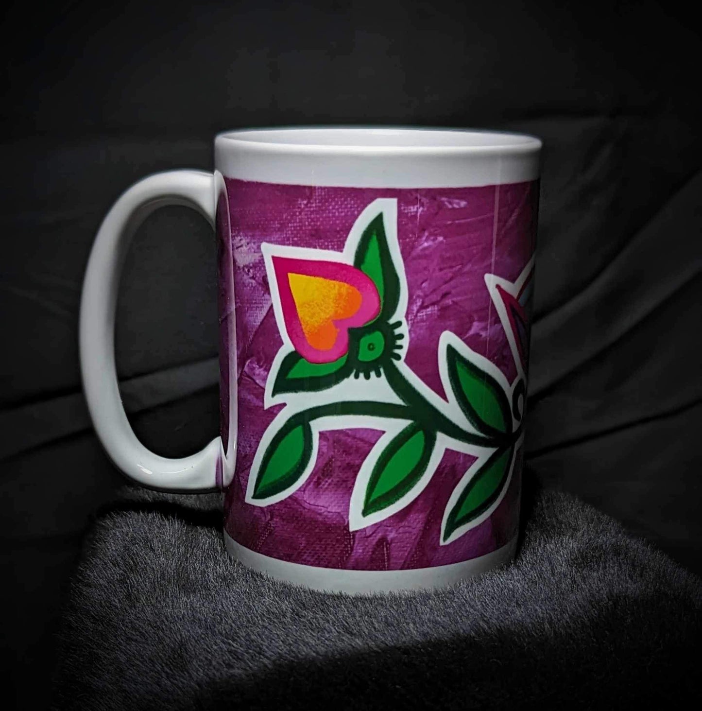 15oz Coffee Mug with Floral Design