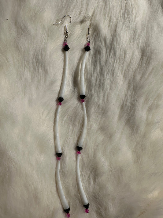 Dentalium strand earrings