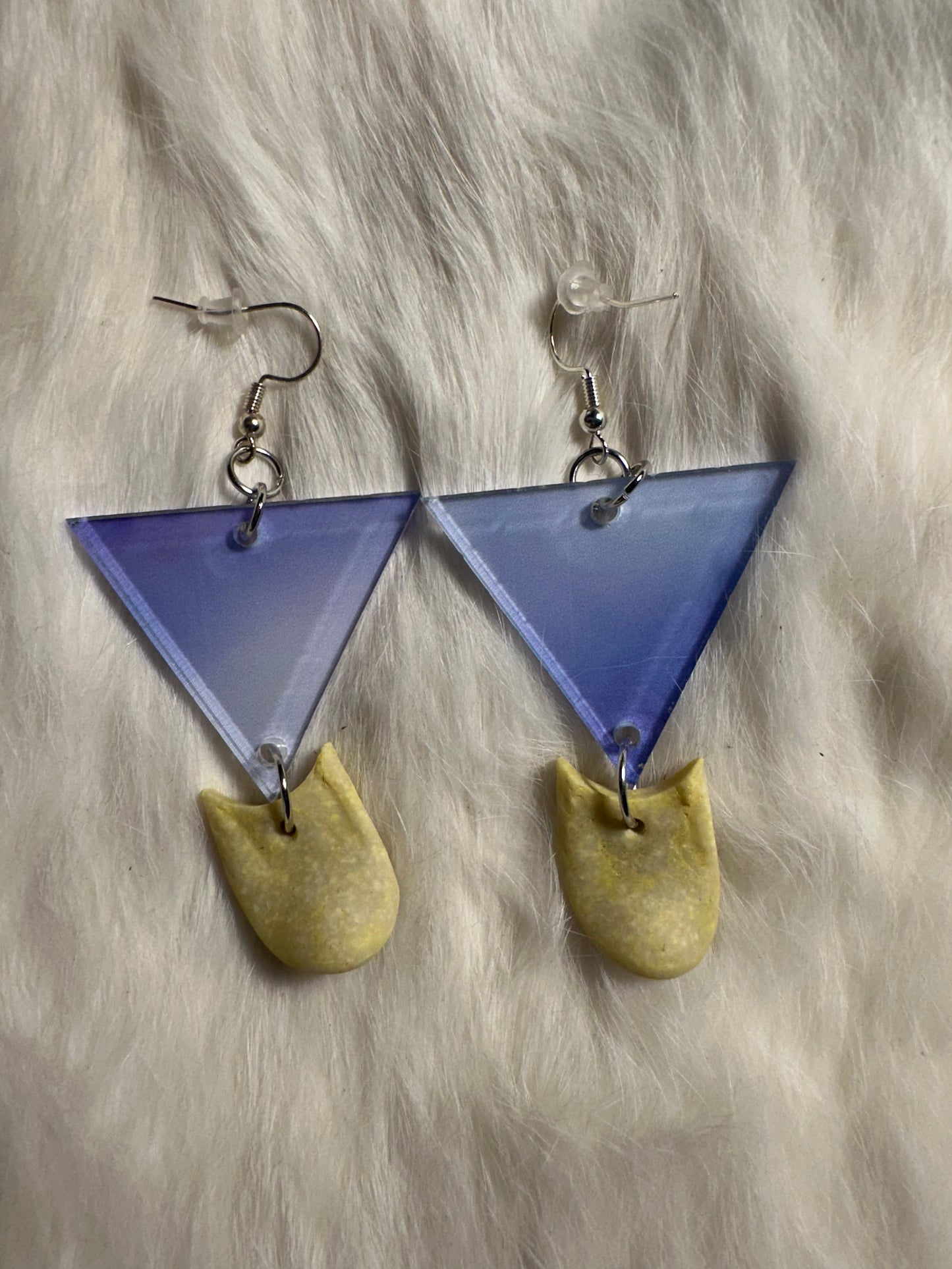 Acrylic and faux elk tooth earrings