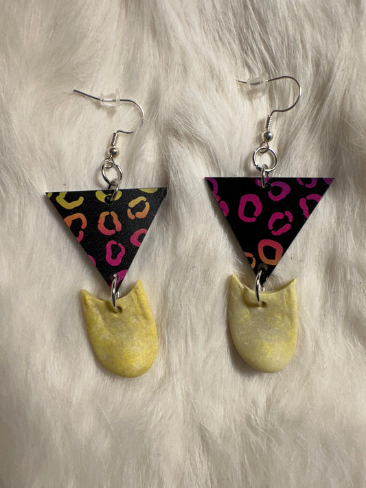 Acrylic and faux elk tooth earrings