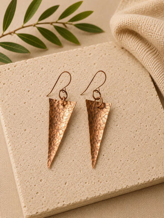 Copper arrowhead earrings